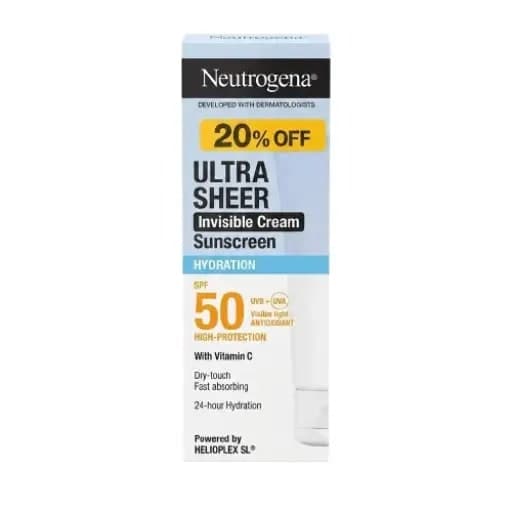 نيوتروجينا – الترا شير كريم مرطب غير مرئي SPF 50 – 50 مل
